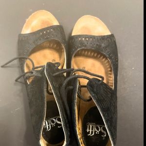 SOFFT - BLACK SUDE, 3 INCH HELL WITH TIE 7.5